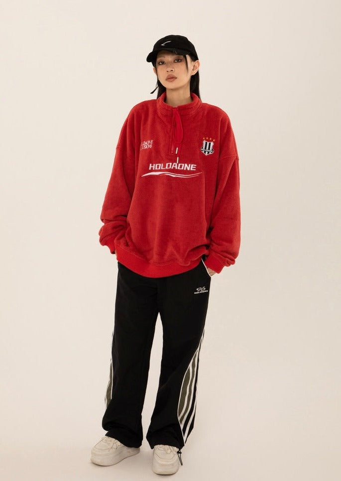 EZEK&STUDIO Sporty Pullover Fleece Sweater