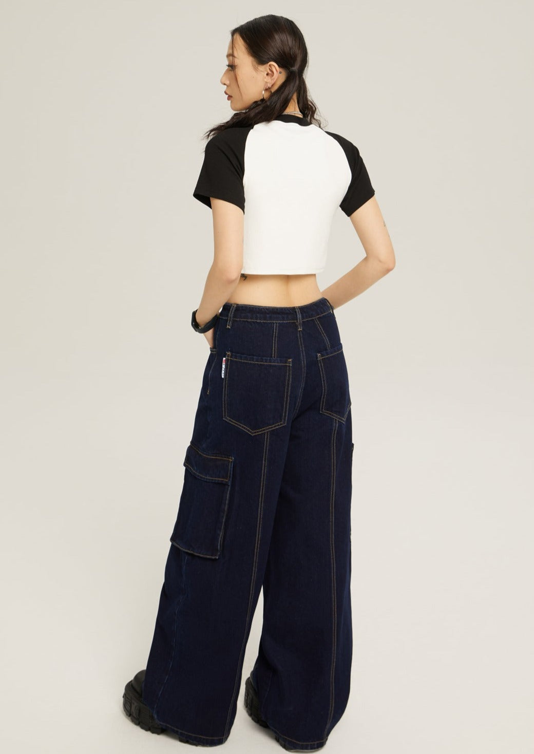 EZEK&STUDIO Indigo Blue Pocket Denim Pants