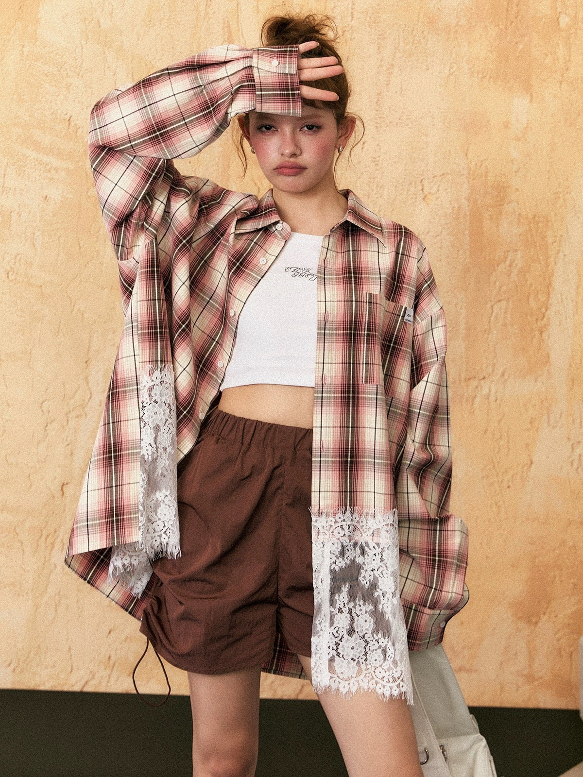 EZEK&STUDIO American retro plaid long sleeve shirt