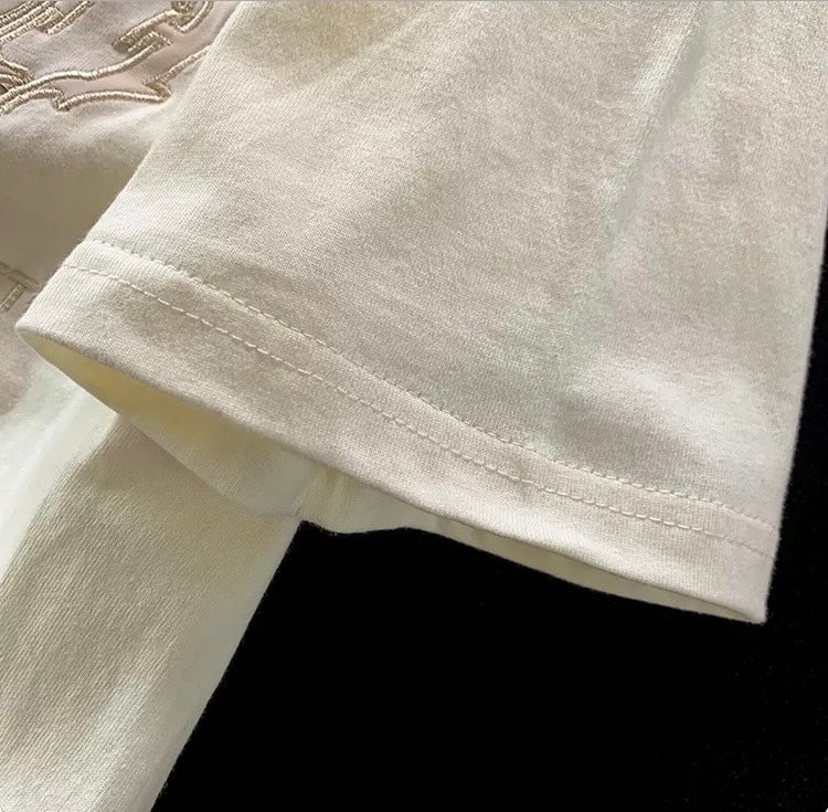 Konggeins Street design embroidery short sleeve T-shirt