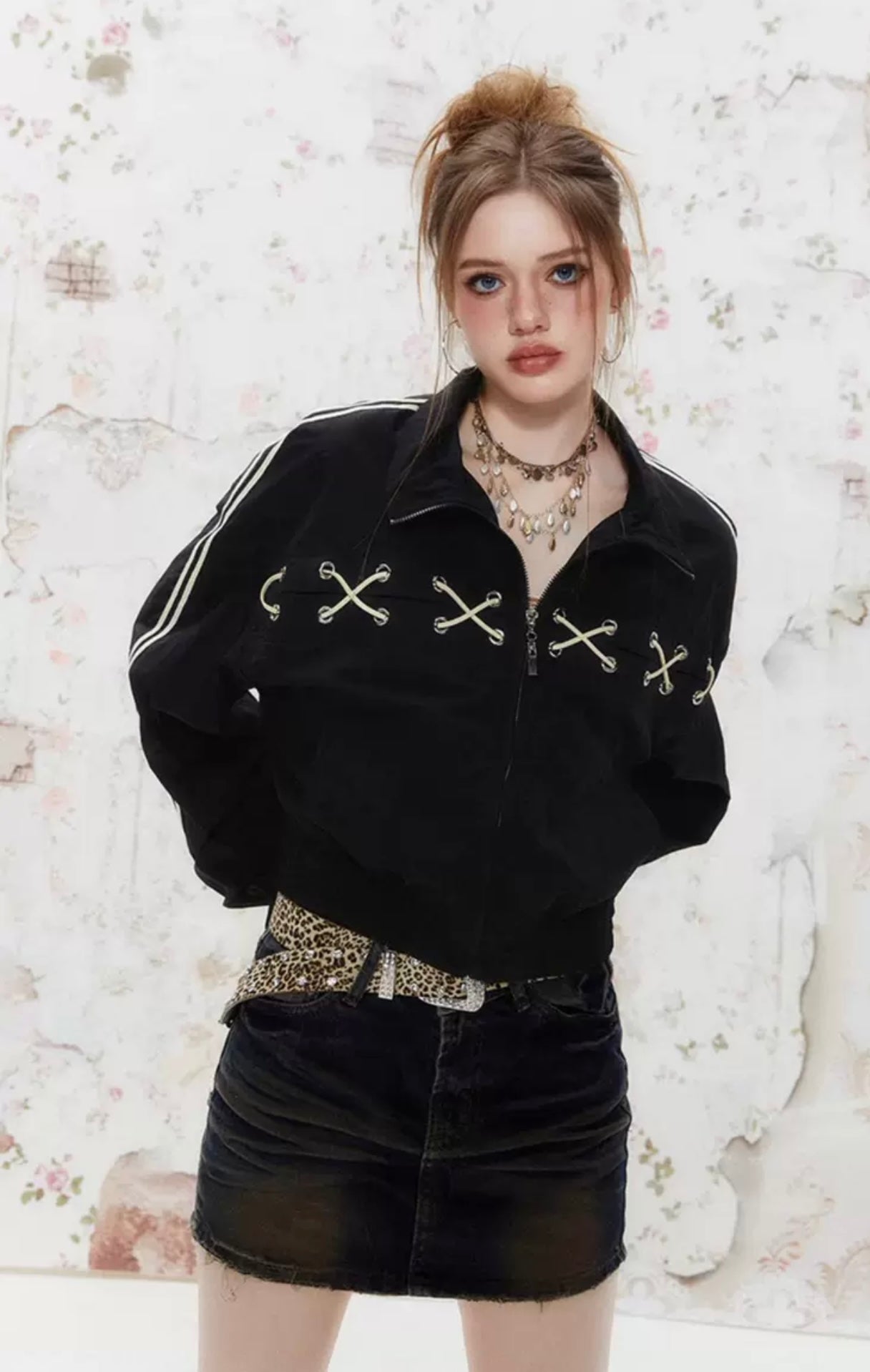 I'M ONE College Style Lace Stand Collar Sun Protection Shirt
