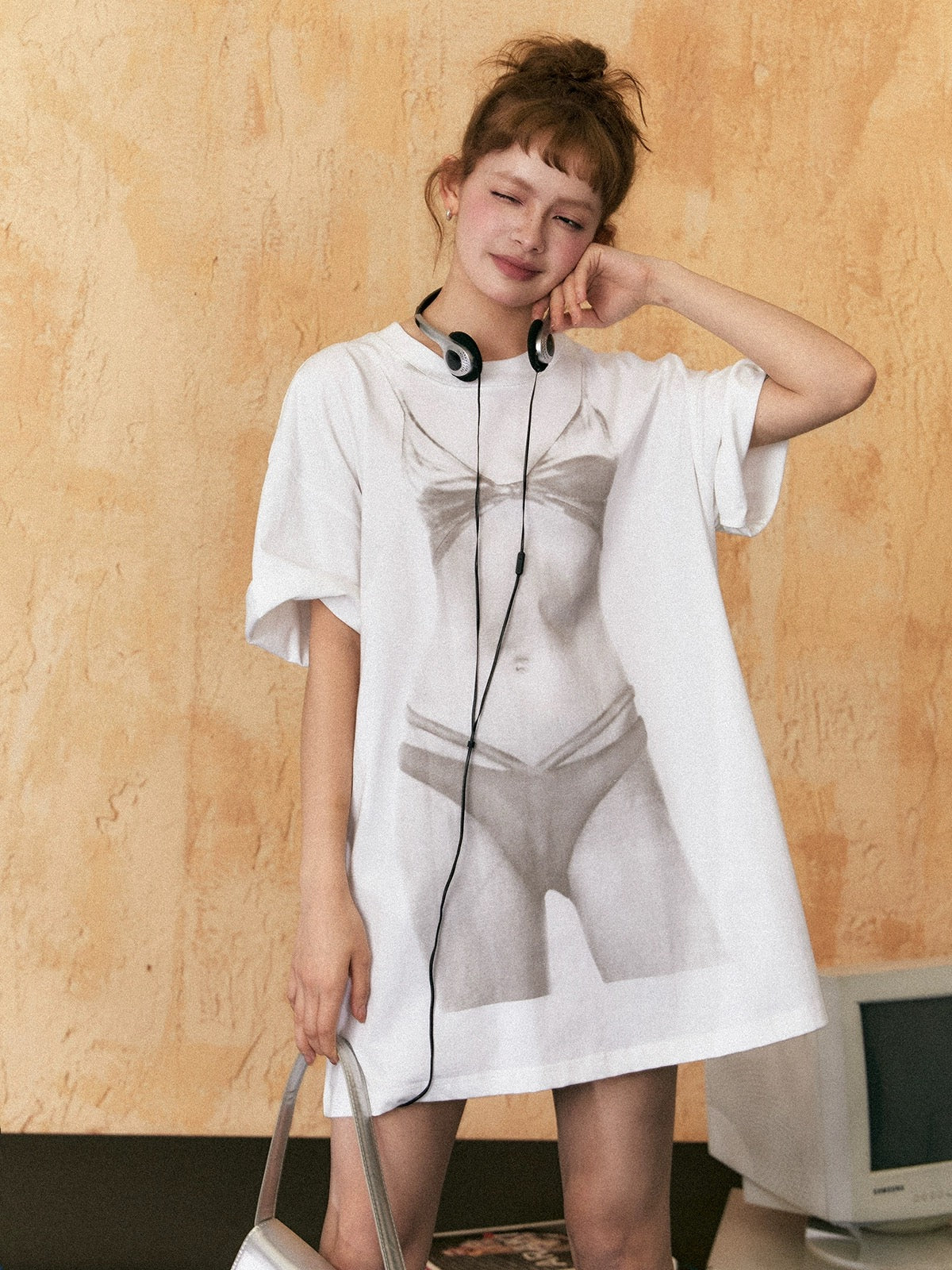EZEK&STUDIO 2024新作モデル ルーズフィットプリント半袖Tシャツ 五分袖
