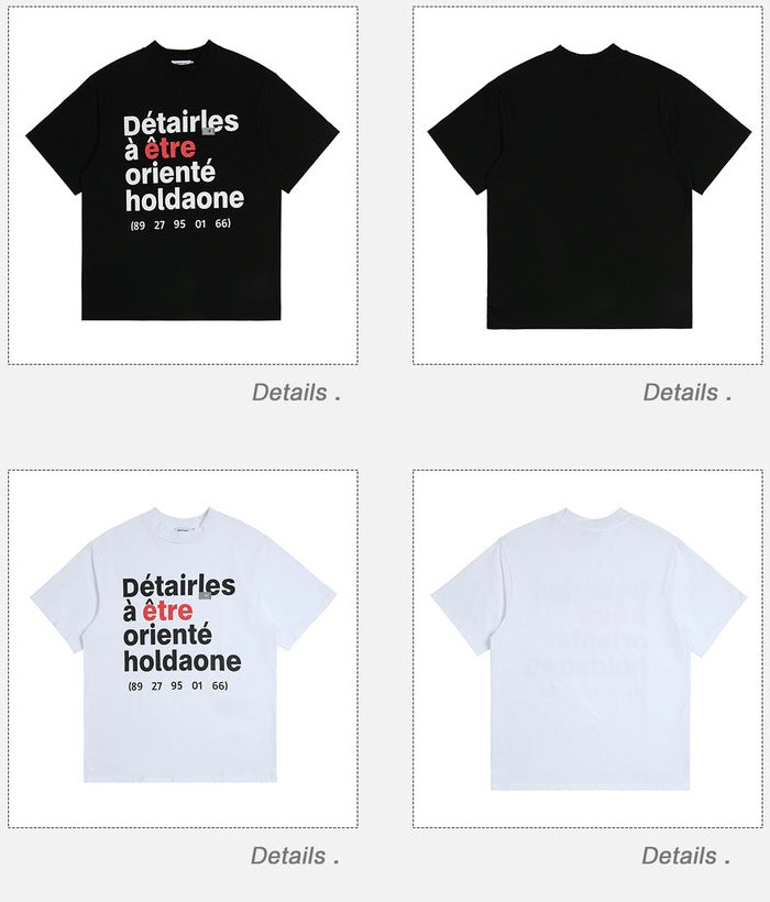2024新作 アメリカンレトロルーズレタープリント半袖Tシャツ