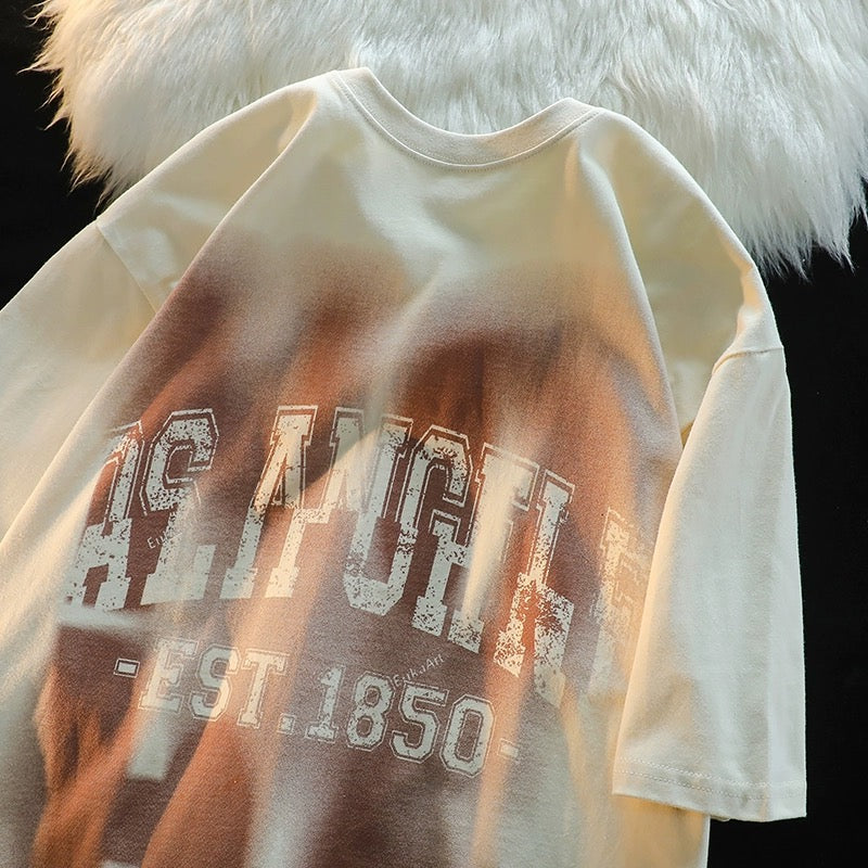 Konggeins American Retro print short sleeve T-shirt