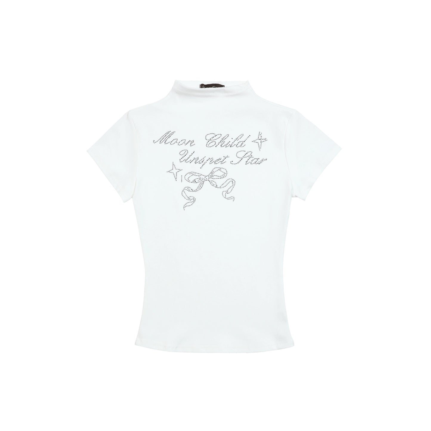 EZEK&STUDIO Diamond Ribbon Short Short Sleeve T-Shirt