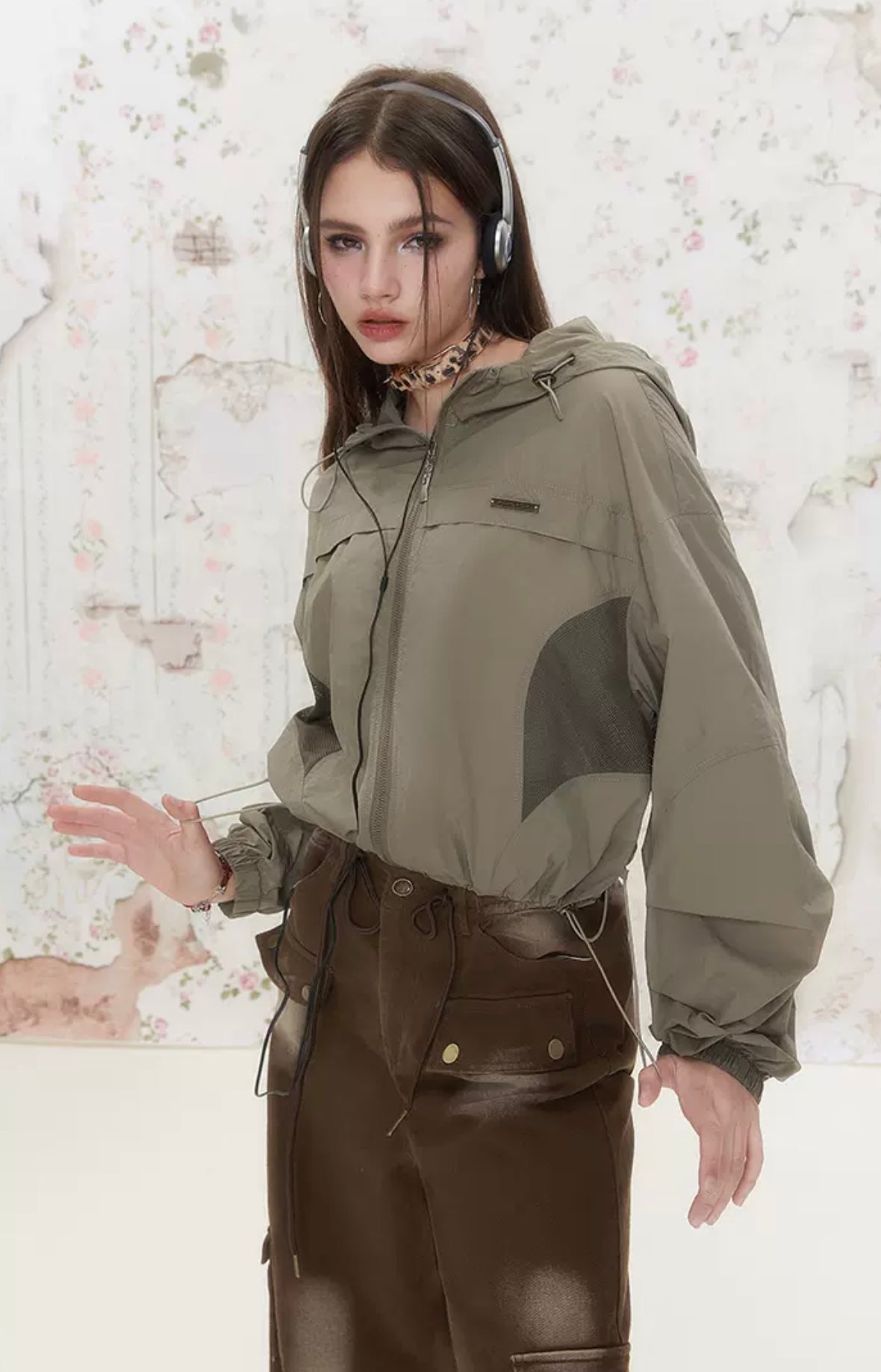 I'M ONE Mesh Stitching Workwear Style Sun Protection Shirt
