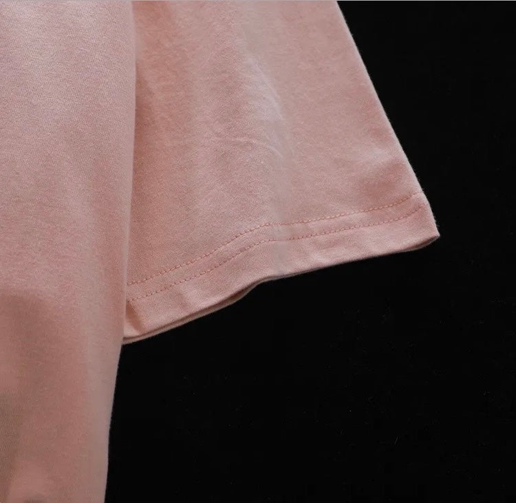 Konggeins Korean cat embroidery short sleeve T-shirt