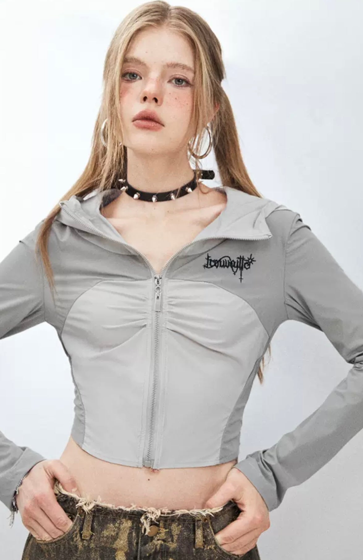 I'M ONE Contrast color hooded sun protection shirt
