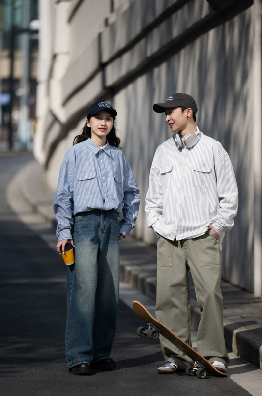 BELLKENIDE Striped Long-Sleeved Shirt