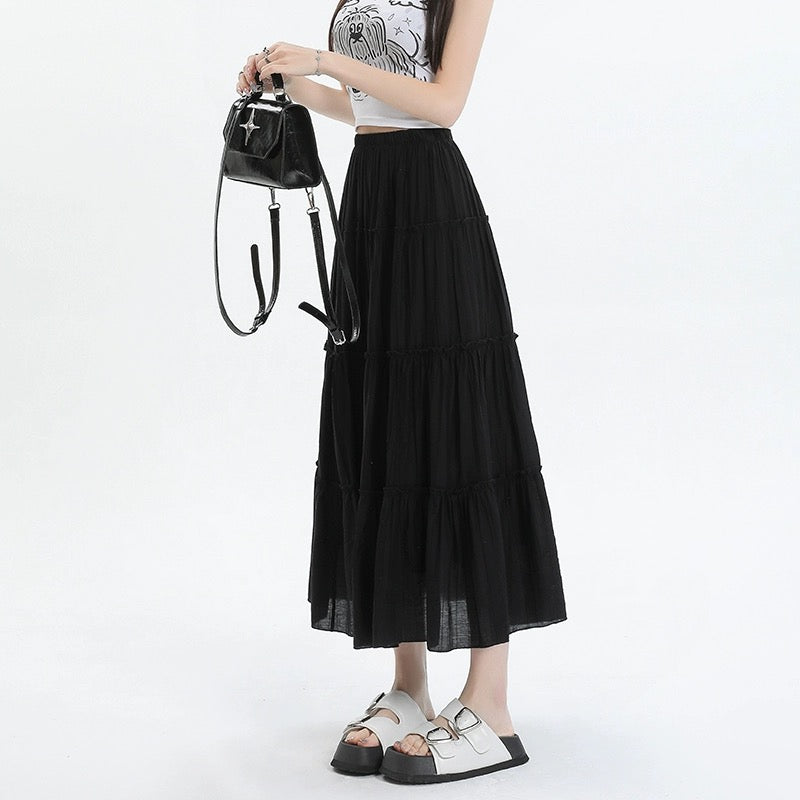 Konggeins Casual slim long skirt