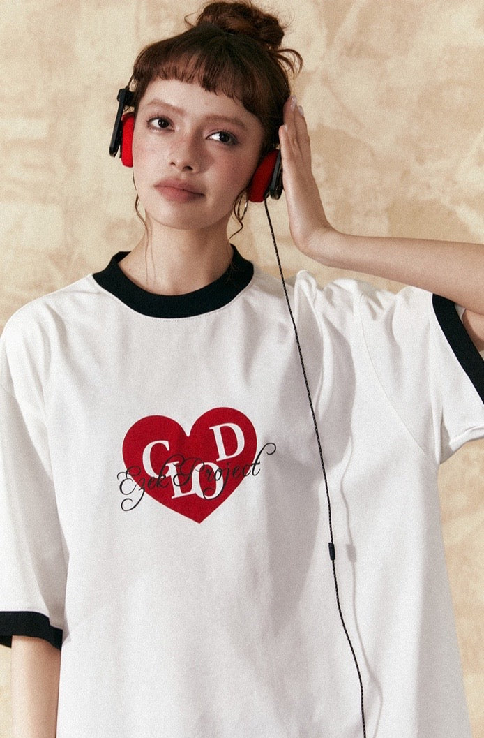 EZEK&STUDIO Loose Casual Pullover Print t-shirt