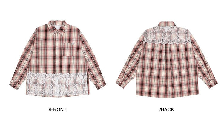 EZEK&STUDIO American retro plaid long sleeve shirt