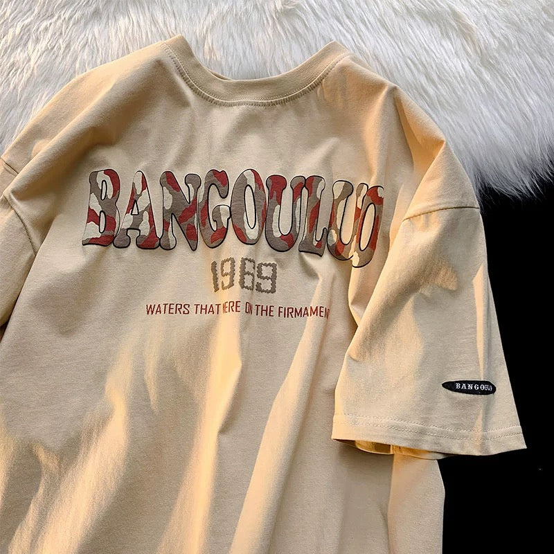 Konggeins Retro casual loose short sleeve T-shirt