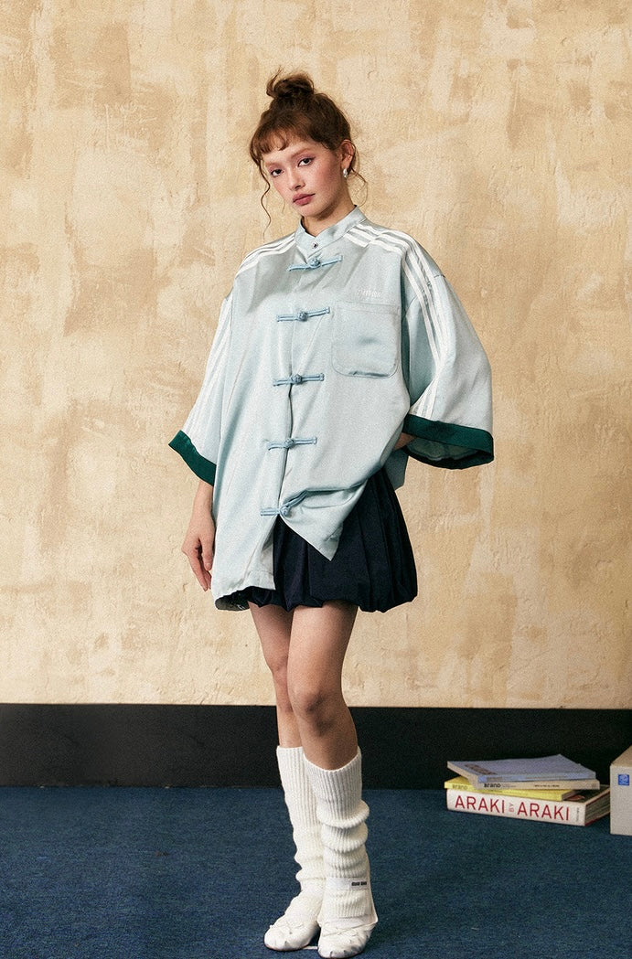 EZEK&STUDIO Chinese style striped short sleeve