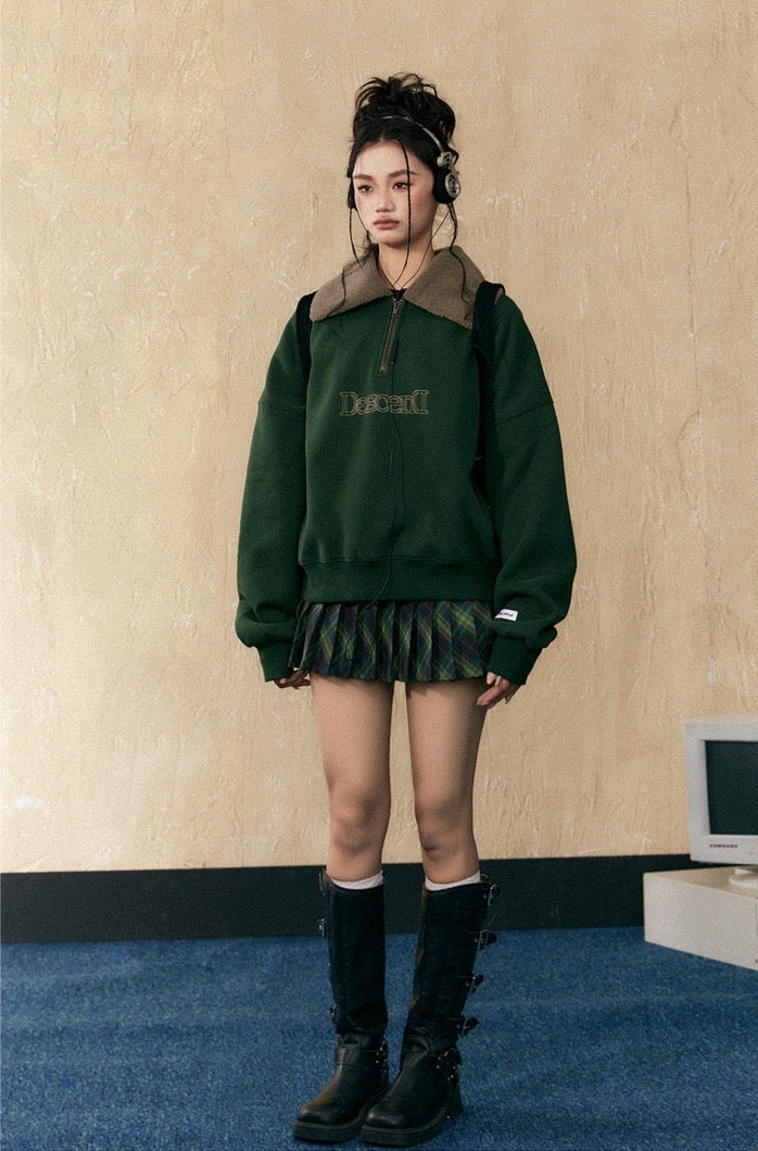 EZEK&STUDIO American Retro Velvet Sweetshirt