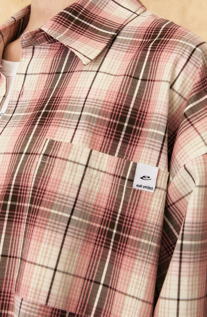EZEK&STUDIO American retro plaid long sleeve shirt