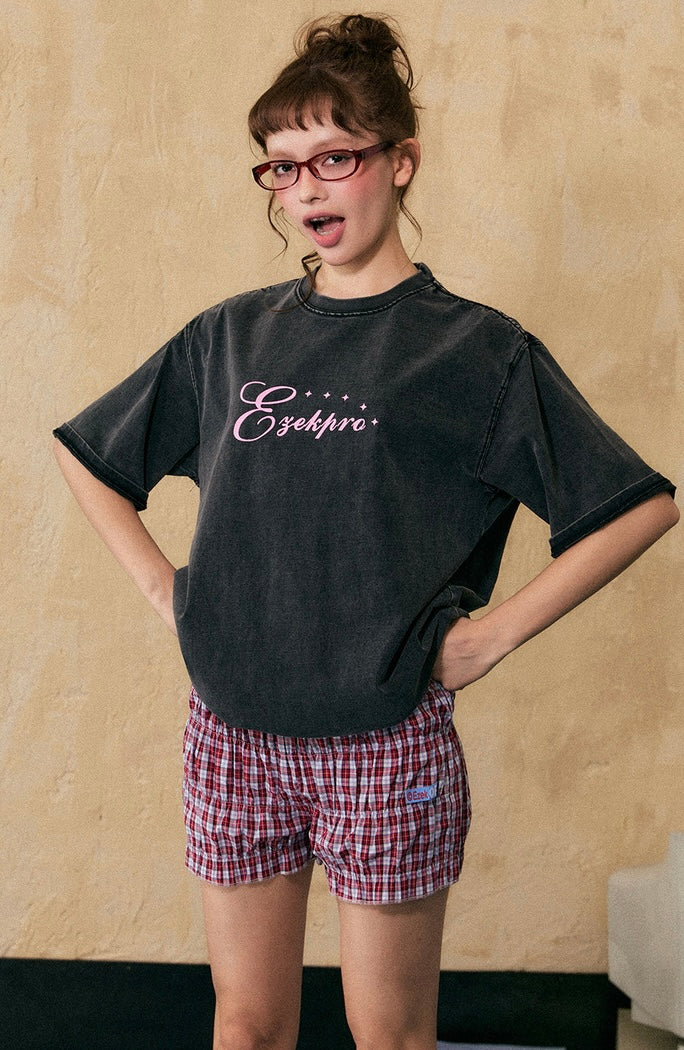 EZEK&STUDIO American Retro neck short sleeve T-shirt