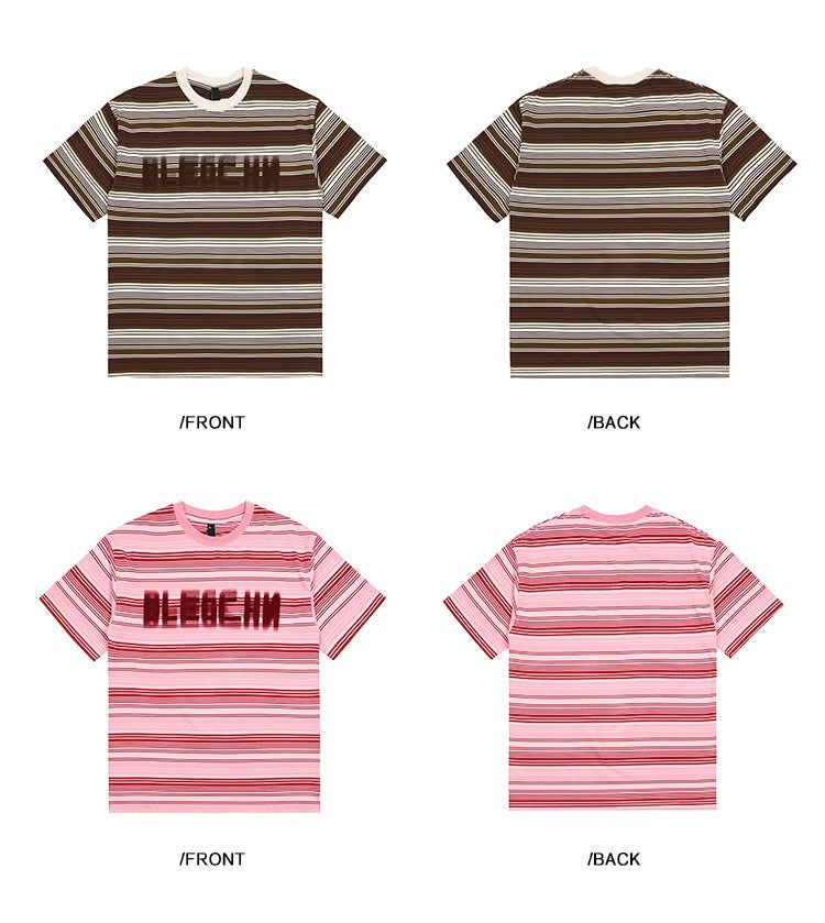 EZEK&STUDIO Striped Loose Casual Short Sleeve T-Shirt