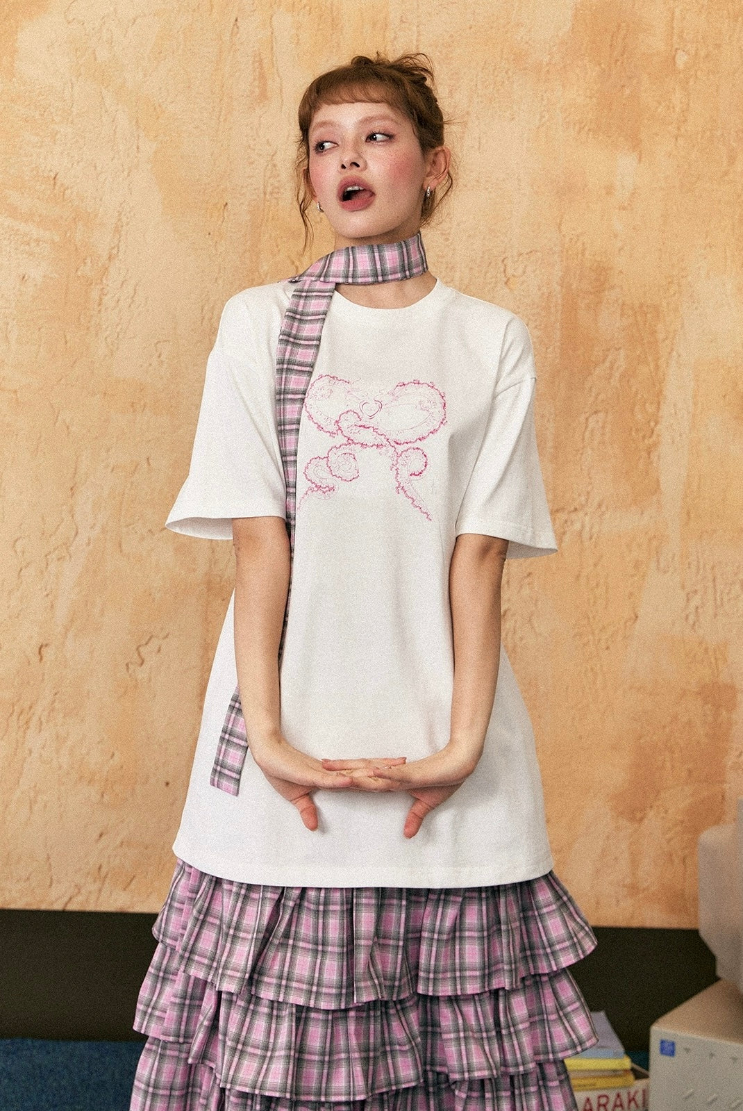 EZEK&STUDIO Butterfly print short T-shirt