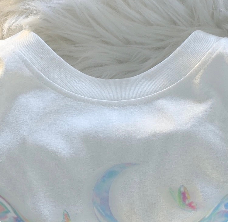 Konggeins Casual Butterfly Short Sleeve T-Shirt