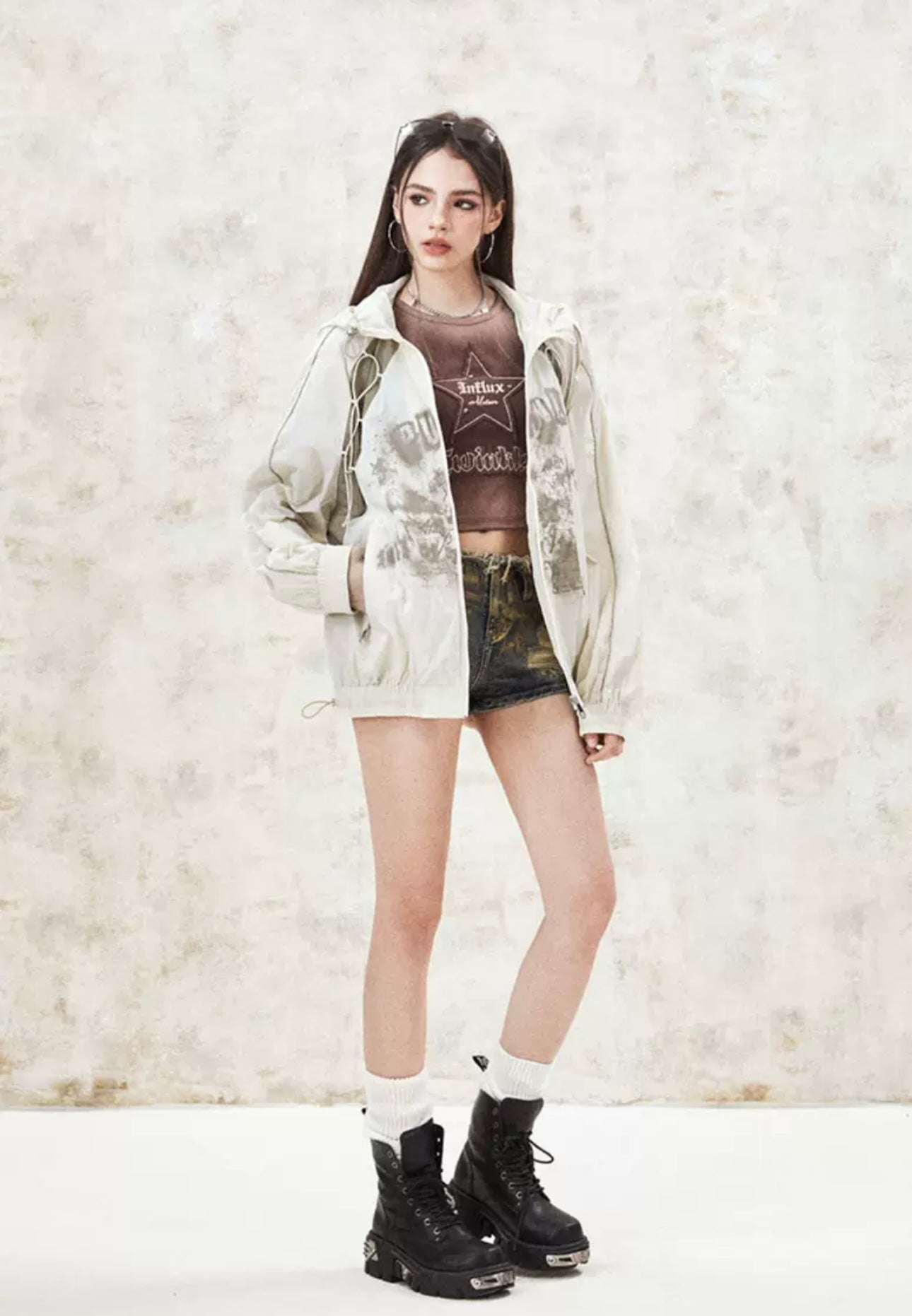I'M ONE contrast color sunscreen short coat