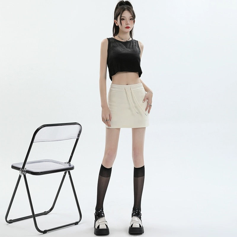 Konggeins American retro slim casual skirt