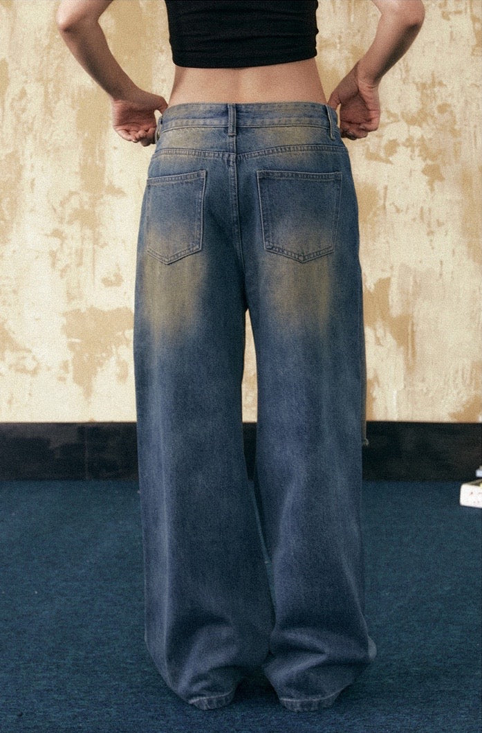 EZEK&STUDIO Ripped Washed Street jeans