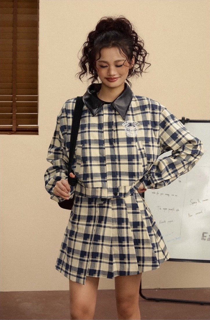 EZEK&STUDIO Retro Vintage Plaid setuppants