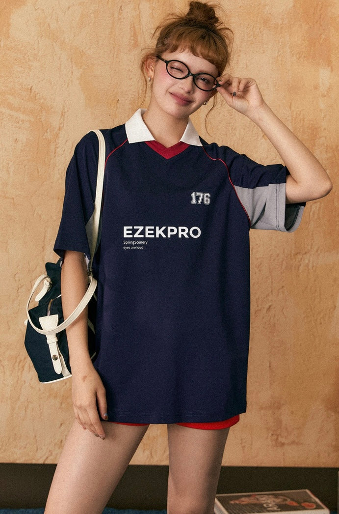EZEK&STUDIO 2024新作モデル コントラストカラー半袖ポロシャツ