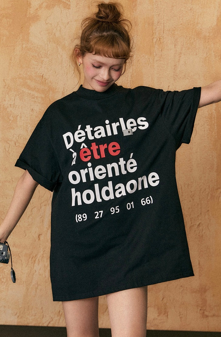 2024新作 アメリカンレトロルーズレタープリント半袖Tシャツ