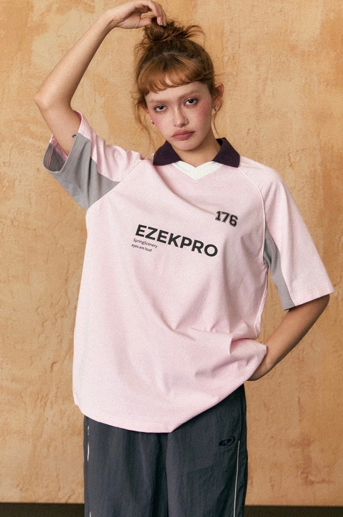 EZEK&STUDIO 2024新作モデル コントラストカラー半袖ポロシャツ