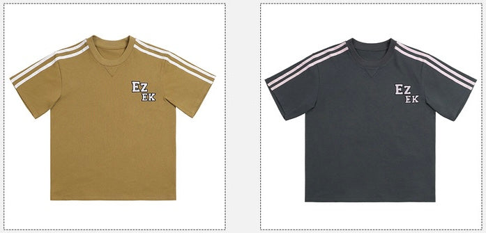 2024新作 ストライプレター半袖 Tシャツ