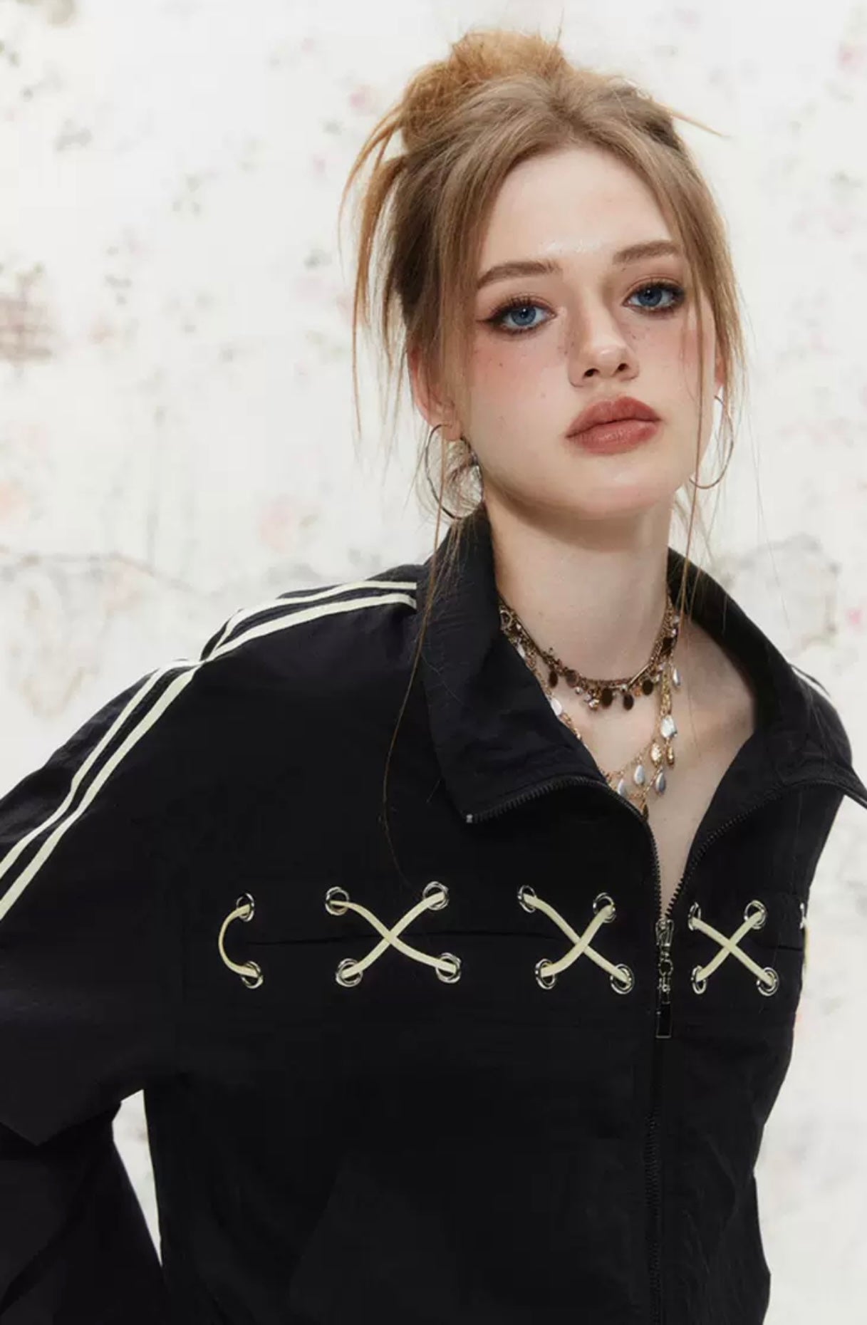 I'M ONE College Style Lace Stand Collar Sun Protection Shirt