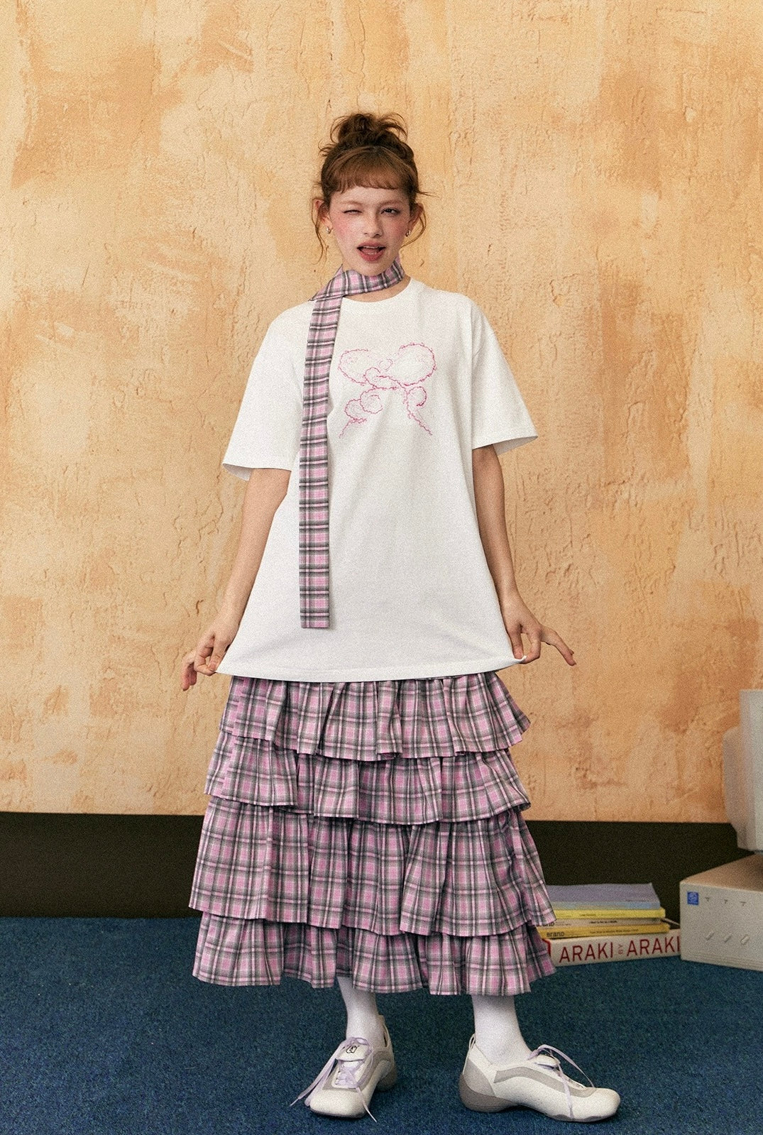 EZEK&STUDIO Butterfly print short T-shirt