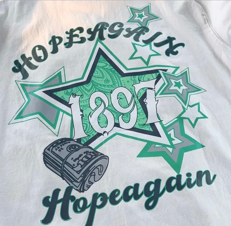 Konggeins American Retro star print short sleeve T-shirt