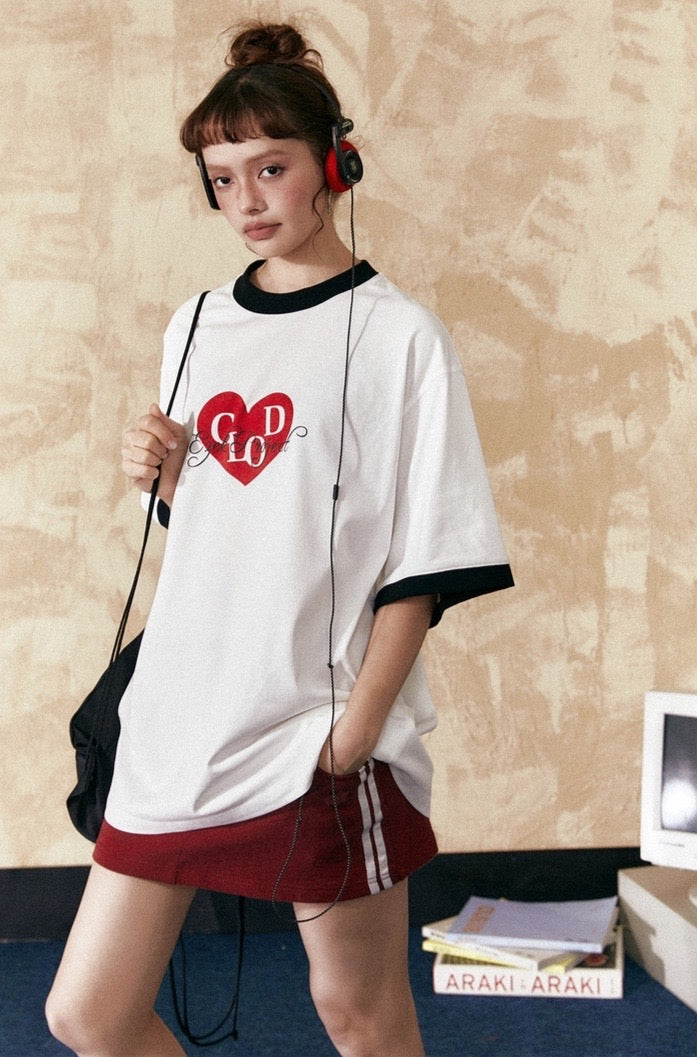 EZEK&STUDIO Loose Casual Pullover Print t-shirt