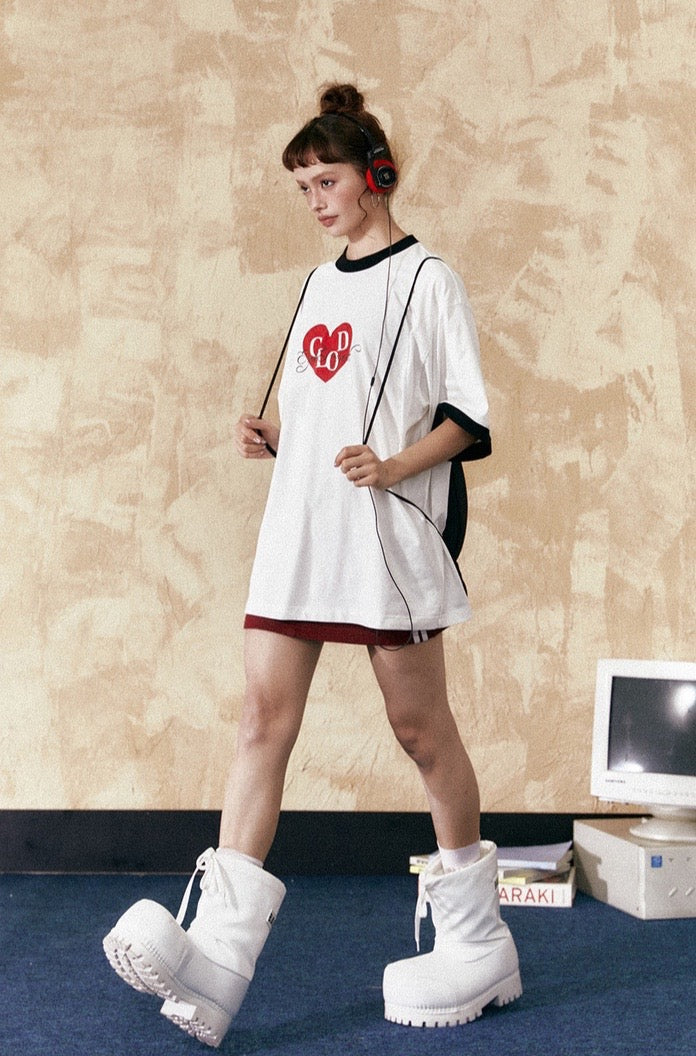 EZEK&STUDIO Loose Casual Pullover Print t-shirt