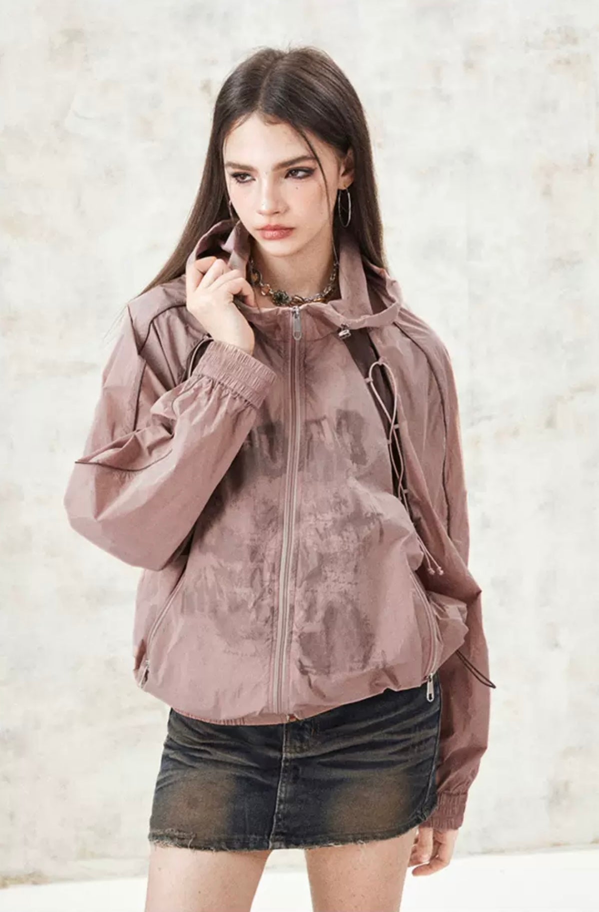 I'M ONE contrast color sunscreen short coat