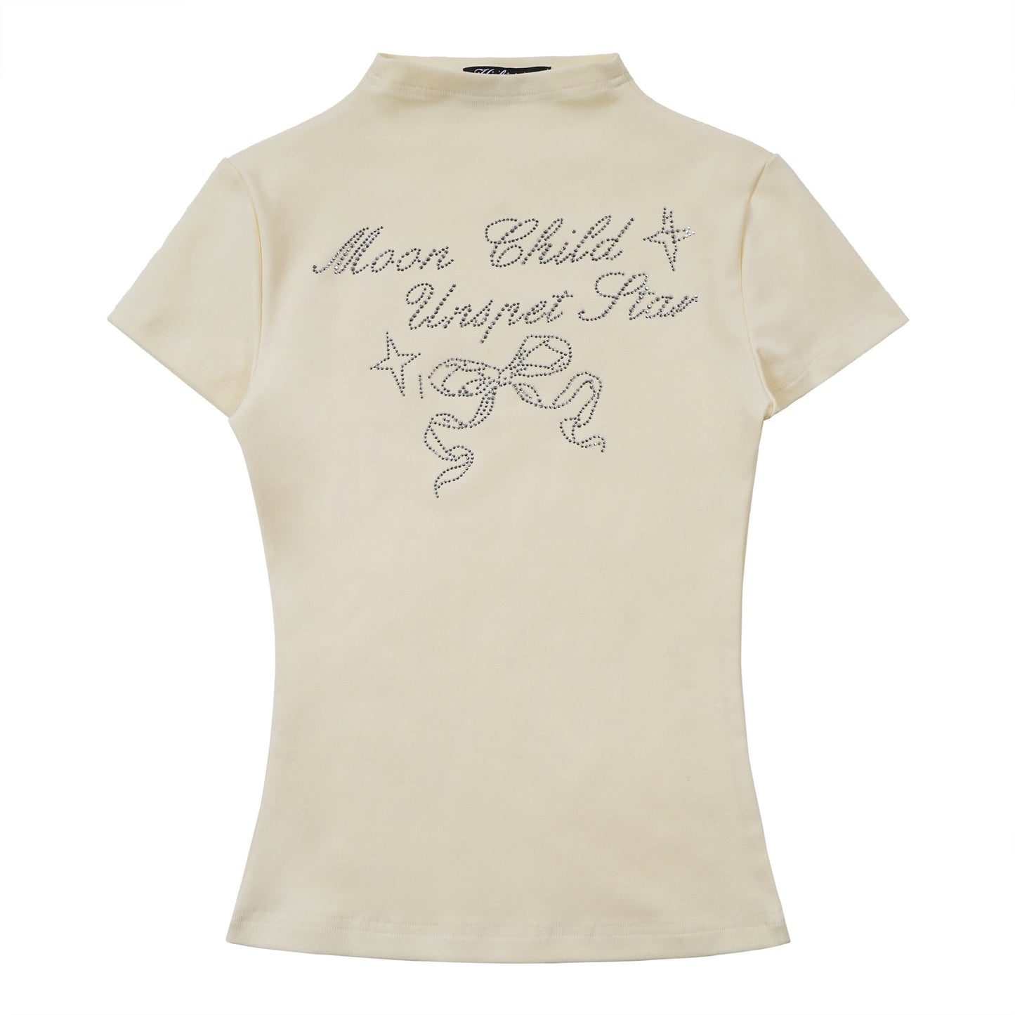 EZEK&STUDIO Diamond Ribbon Short Short Sleeve T-Shirt