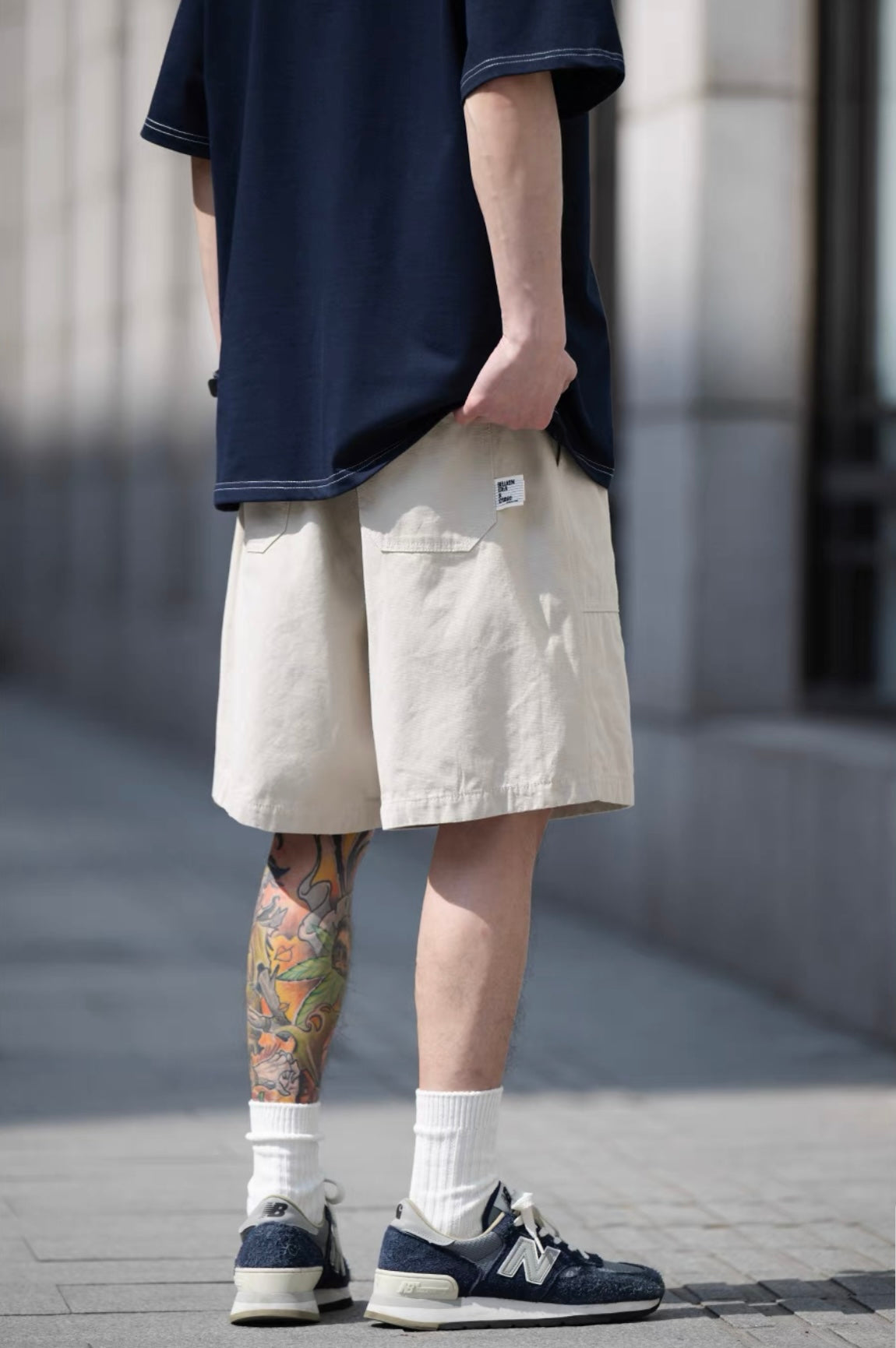 BELLKENIDE Retro cotton plain casual Shorts