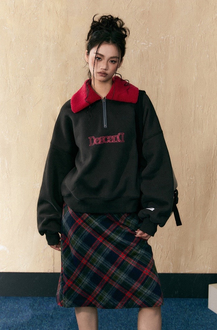 EZEK&STUDIO American Retro Velvet Sweetshirt