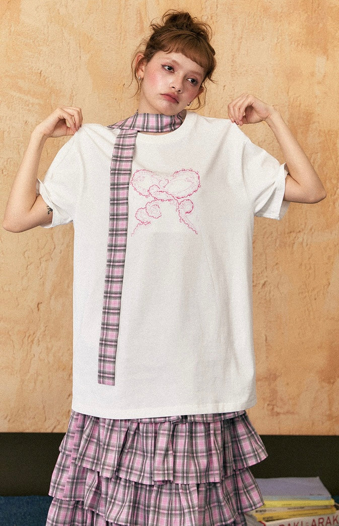 EZEK&STUDIO Butterfly print short T-shirt