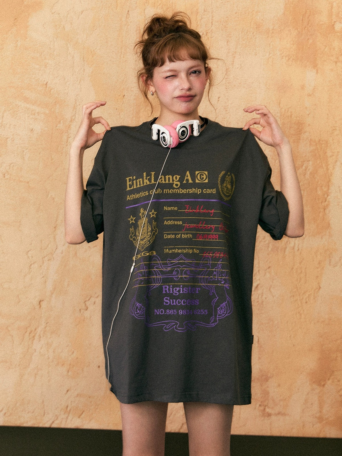 EZEK&STUDIO American Retro print casual short sleeve T-shirt