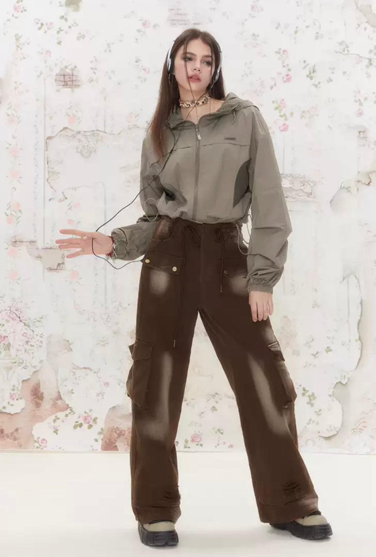 I'M ONE Mesh Stitching Workwear Style Sun Protection Shirt