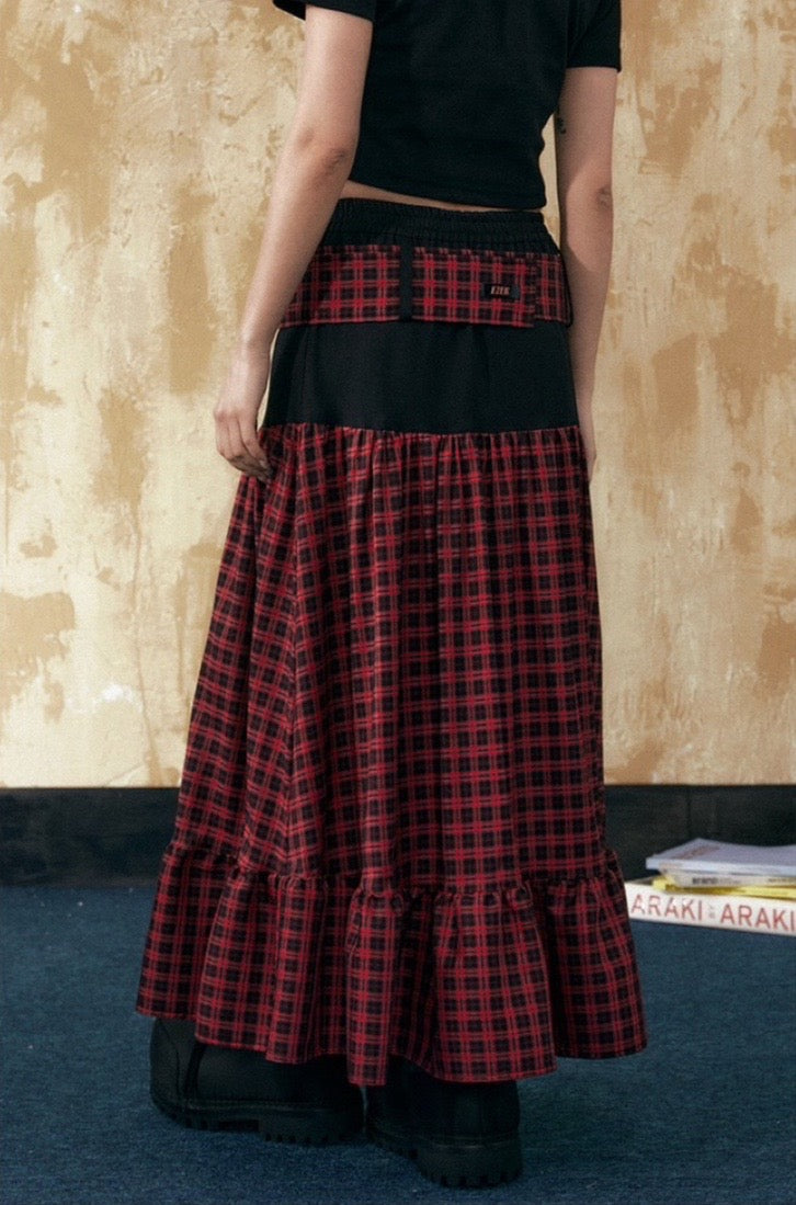 EZEK&STUDIO Rock Retro Red plaidskirt