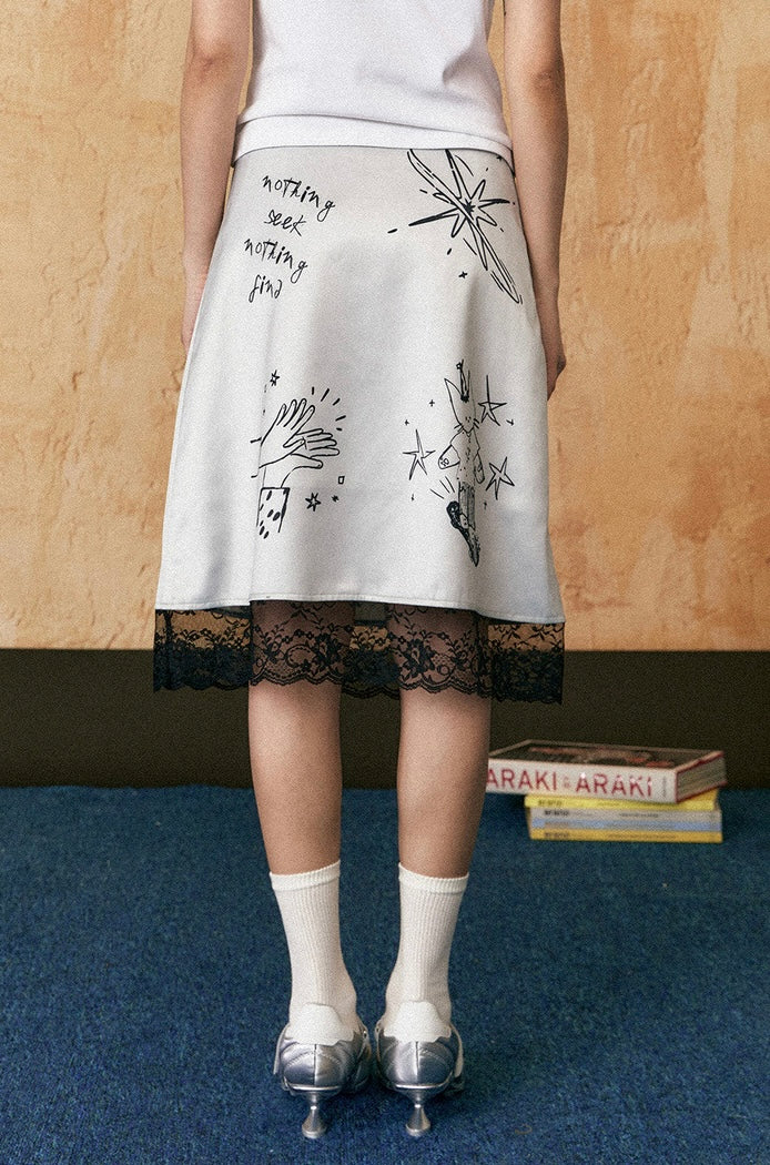 EZEK&STUDIO Niche Unique Lace Short Skirt