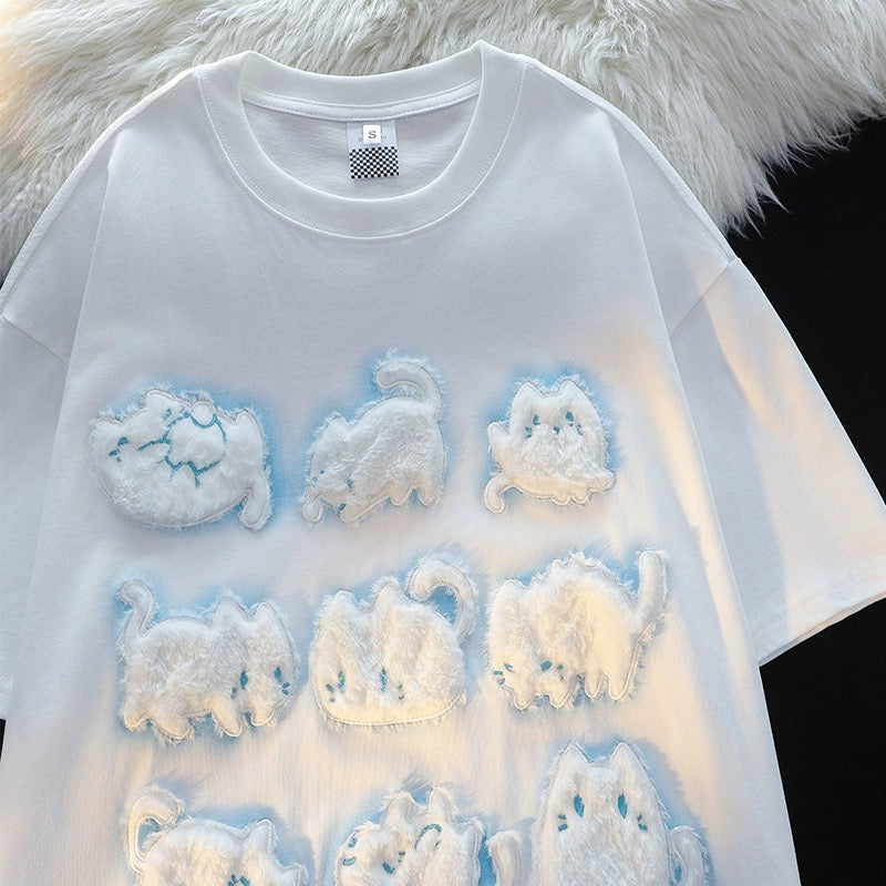 Konggeins Cat casual short sleeve T-shirt