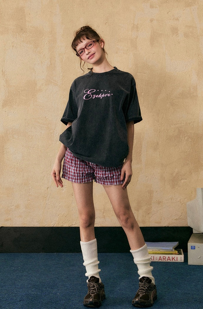 EZEK&STUDIO American Retro neck short sleeve T-shirt