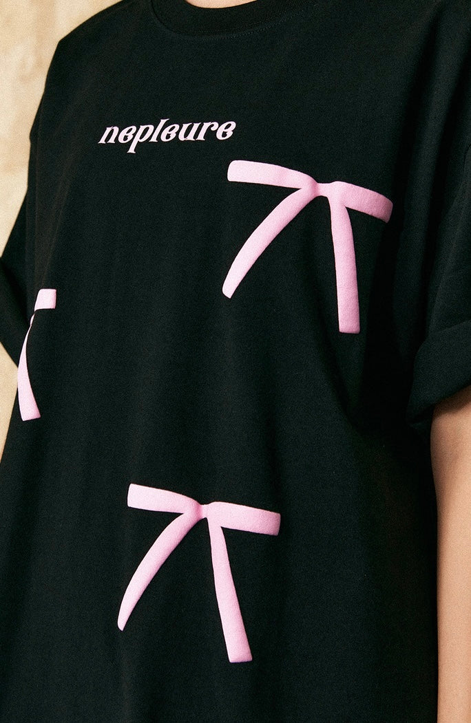 EZEK&STUDIO American Retro ribbon Short Sleeve T-Shirt