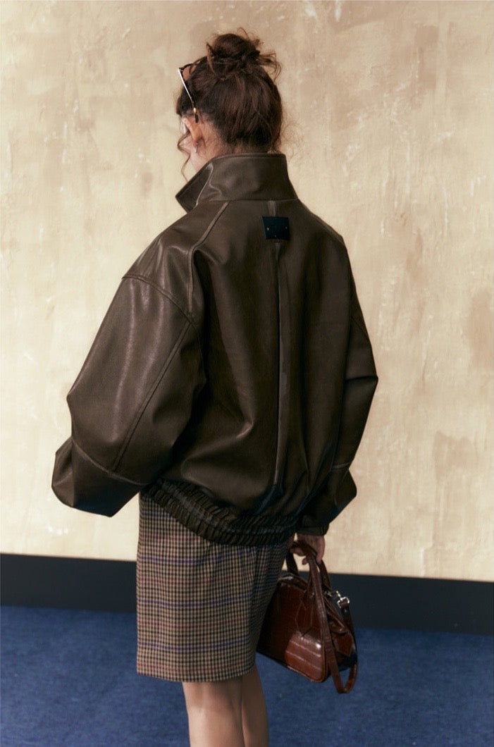 EZEK&STUDIO Retro Distressed Leather jaket